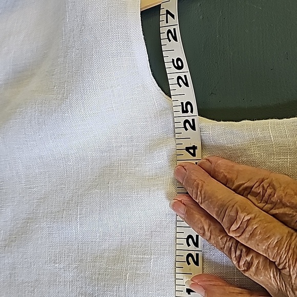 GIUSY white 100% linen made in Italy women's top. Oversized small Raglan sleeves - Picture 8 of 11